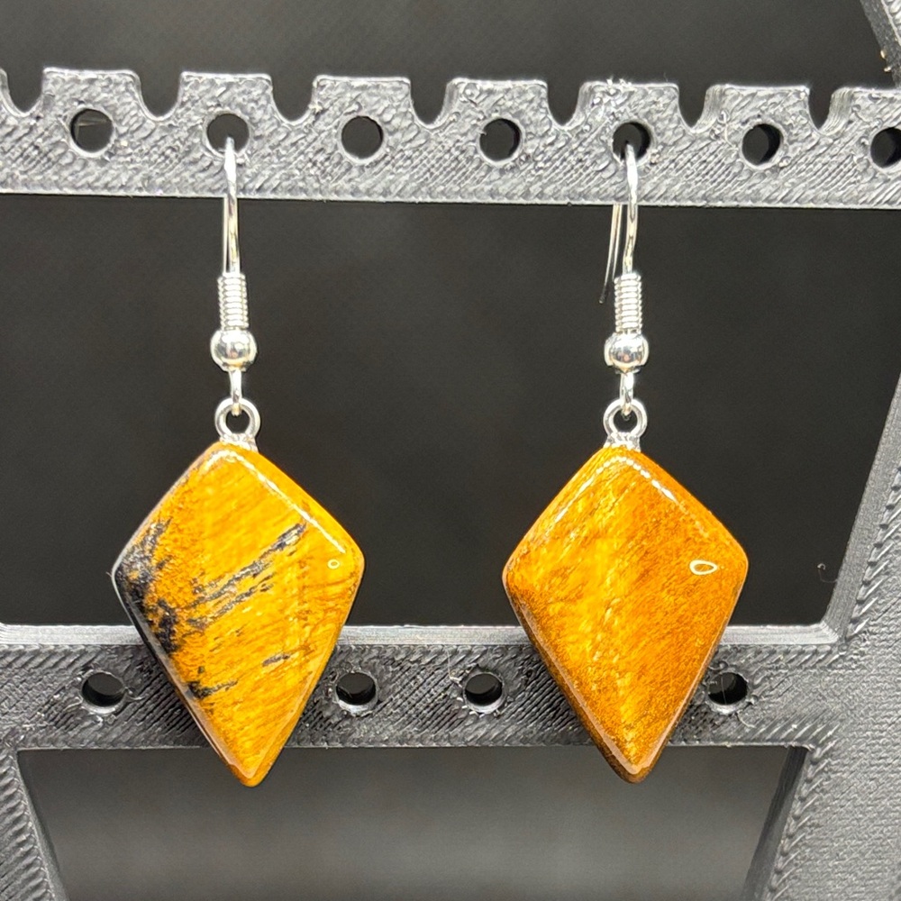 Genuine Tiger’s Eye Drop Earrings